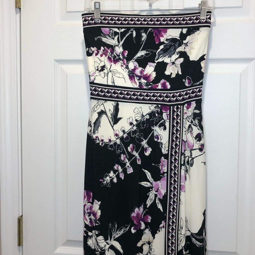 White House Black Market strapless bodycon floral maxi dress size xxsmall - Picture 3 of 16